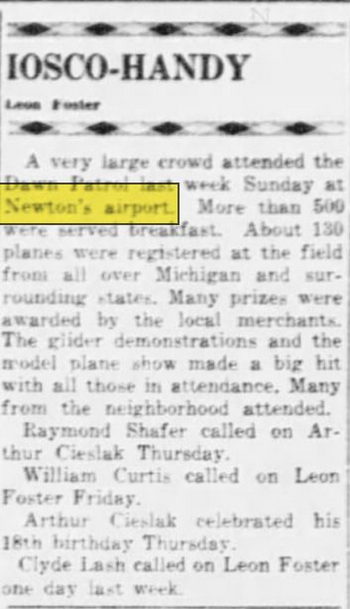 Newton Airport (Newton Field) - Aug 26 1953 Article